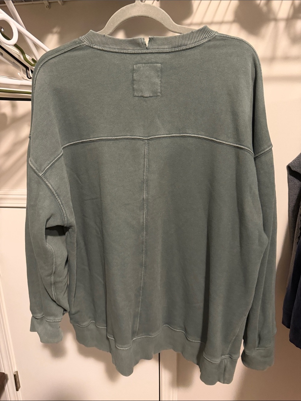 aerie Washed Sage Green Crewneck Sweater Oversized - Picture 4 of 6